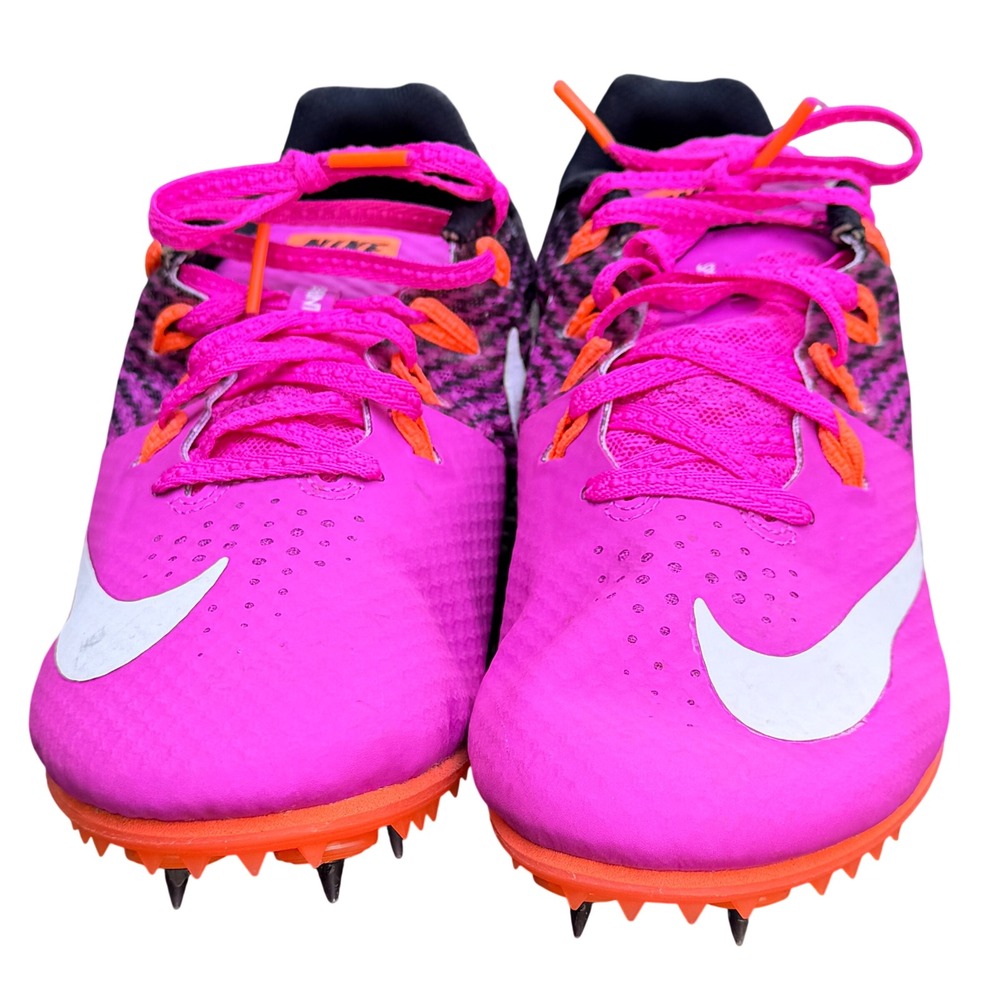 Nike Zoom Rival S 8 Track Spikes Womens 8.5 Pink Orange Sprint Shoes 806558-601 - Picture 2 of 8
